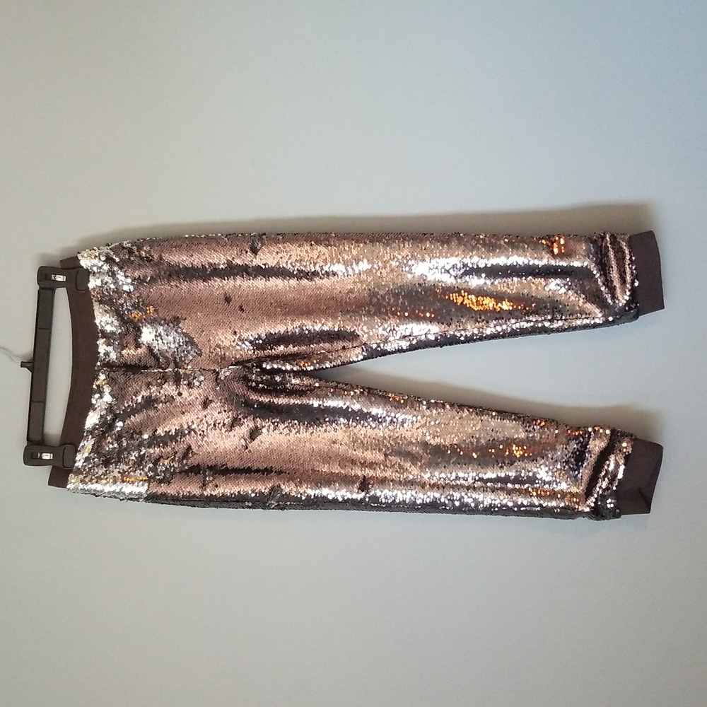 NWT Forever 21 Gunmetal Gray Sequin Joggers - Size 13/14 Girls